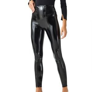 Spanx Faux Patent Leather Look Leggings size small